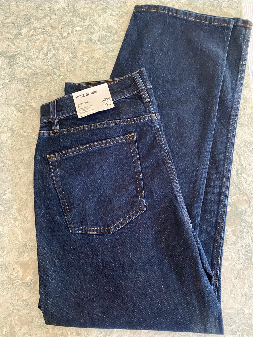 Mode Of One Men's Dark Blue Straight Fit Jeans 32W32L
